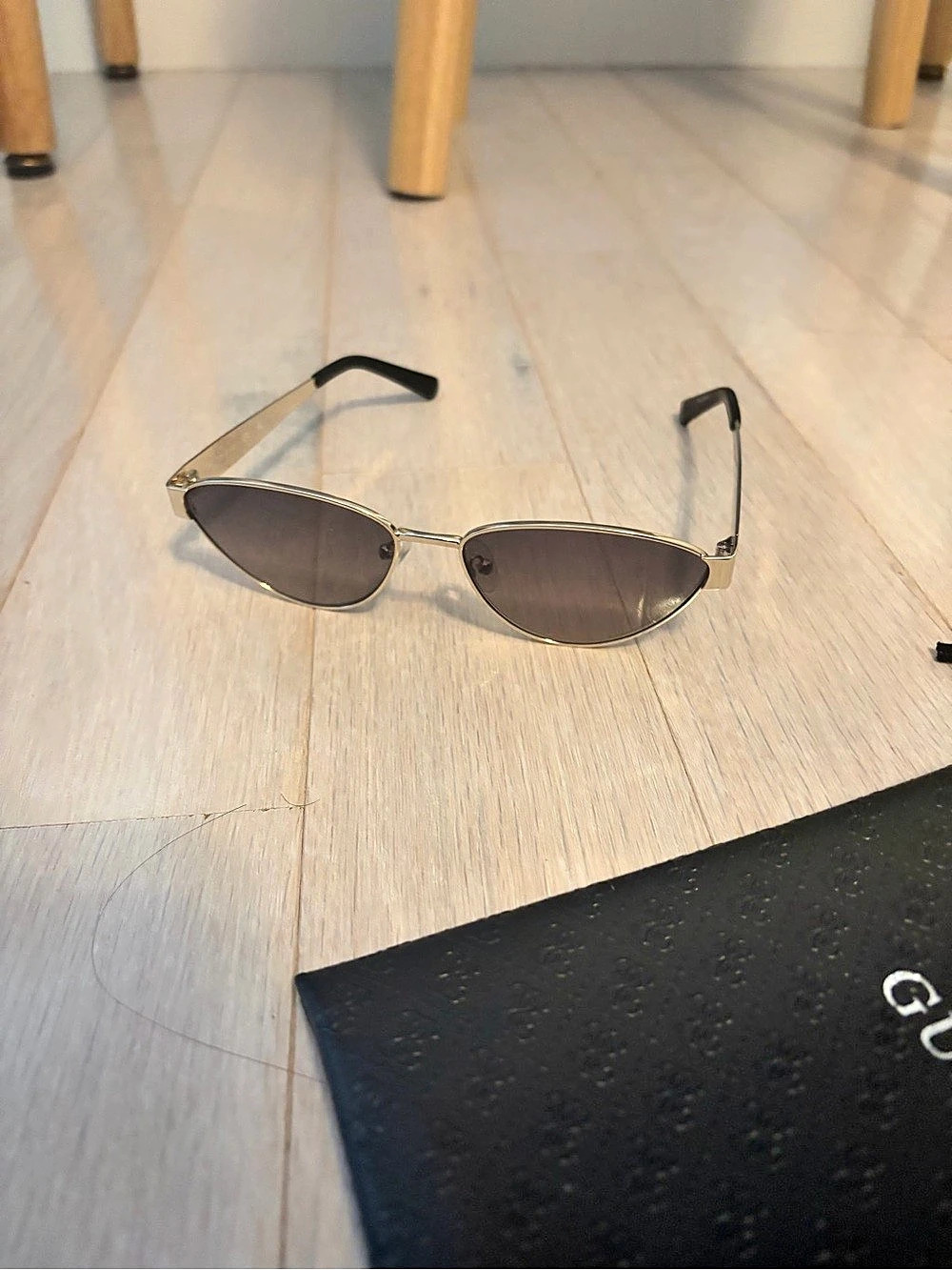 Guess Gold & Brown Oval Sunglasses